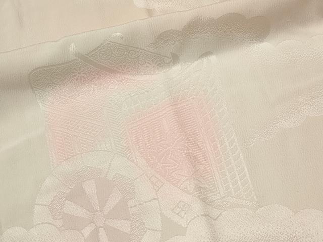 平和屋着物■長襦袢 袷 雲取り御所車地紋 暈し染め 正絹 逸品 CABF6798ou
