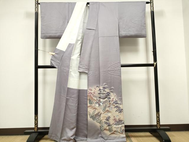 平和屋着物■豪華色留袖 風景文 暈し染め 銀彩 正絹 逸品 CABF6800ou