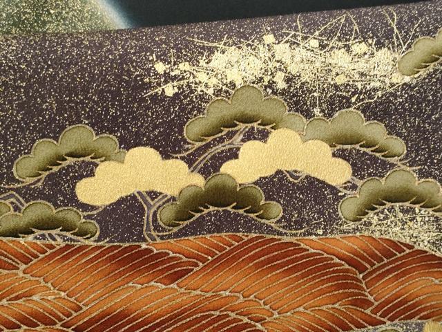 平和屋着物■豪華黒留袖 作家物 駒刺繍 遠山枝松文 暈し染め 金彩 正絹 逸品 CABF6949fb