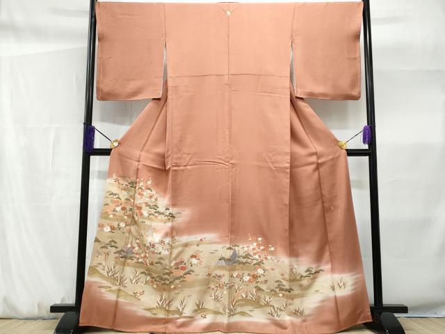 平和屋着物■豪華色留袖 作家物 刺繍 渡り橋花文 暈し染め 金彩 正絹 逸品 CABF6961fb