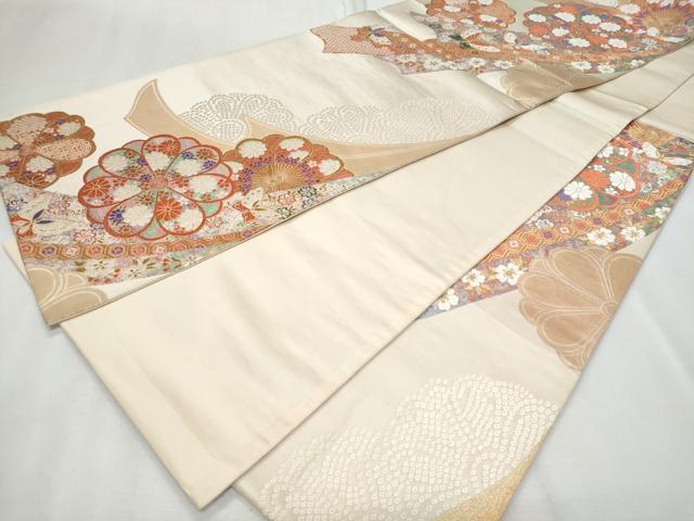 平和屋着物◎六通柄袋帯 唐織 舞蝶花文 金糸 正絹 逸品 CABF7035fb