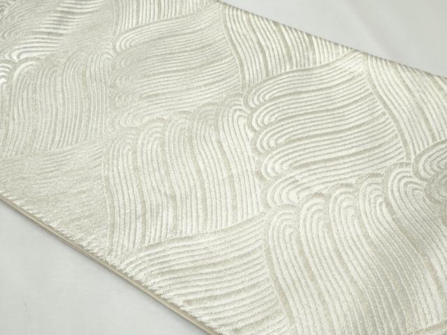 平和屋着物◎六通柄袋帯 立波文 銀糸 正絹 逸品 CABF7064fb