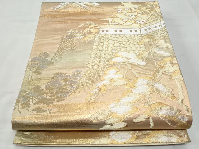 平和屋着物◎六通柄袋帯 名所風景文 金銀糸 正絹 逸品 CABF7089fb