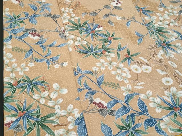 平和屋着物■小紋 枝花文 洗える着物 CABF7126fb