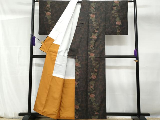 平和屋着物■小紋 草花文 洗える着物 CABF7128fb