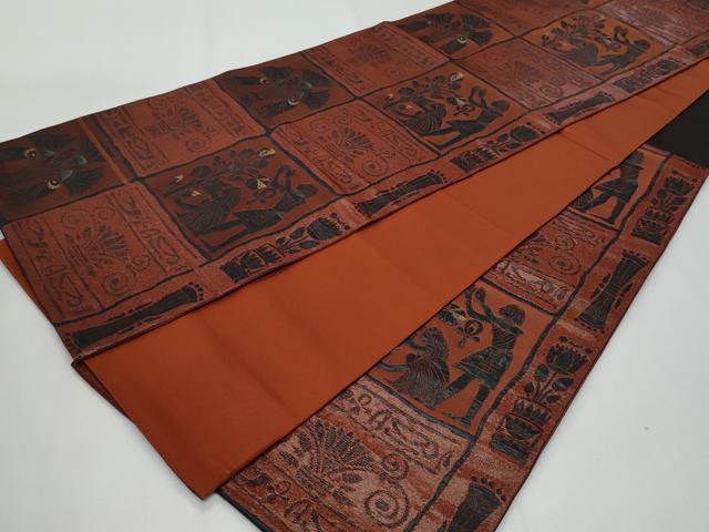 平和屋着物◎六通柄 本袋帯 古代壁画文様 金糸 正絹 逸品 CABF7155fb