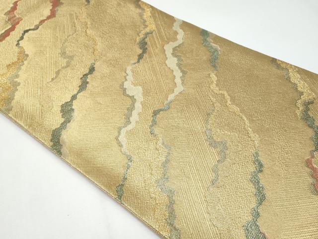 平和屋着物◎佐賀錦 六通柄袋帯 流水文 金銀糸 正絹 逸品 CABF7200fb
