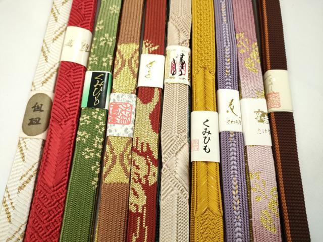 平和屋着物●和装小物 帯締め10本セット 高麗組 礼装用 四代藤三郎紐 金糸 逸品 未使用 CABF7224ju
