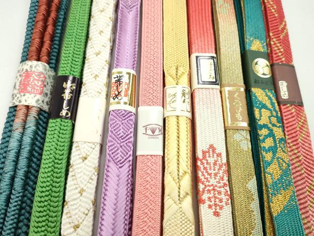 平和屋着物●和装小物 帯締め10本セット 高麗組 笹浪組 鴨川組 礼装用 金糸 逸品 未使用 CABF7229ju