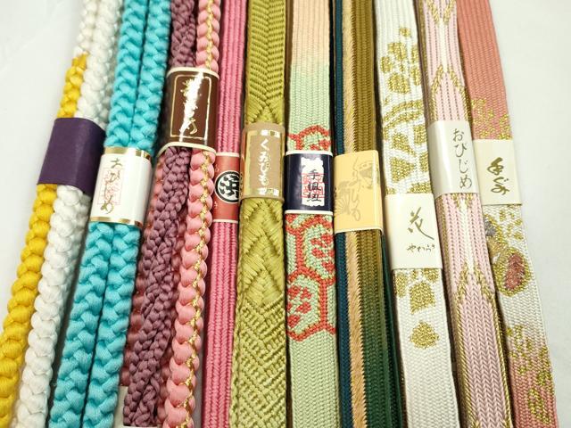 平和屋着物●和装小物 帯締め10本セット 高麗組 礼装用 丸組 金糸 逸品 未使用 CABF7235ju