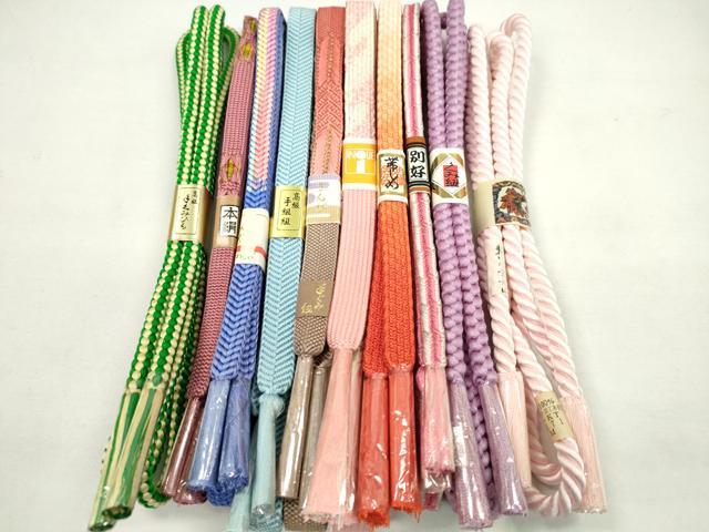 平和屋着物●和装小物 帯締め10本セット 高麗組 笹浪組 丸組 金糸 逸品 未使用 CABF7257ju