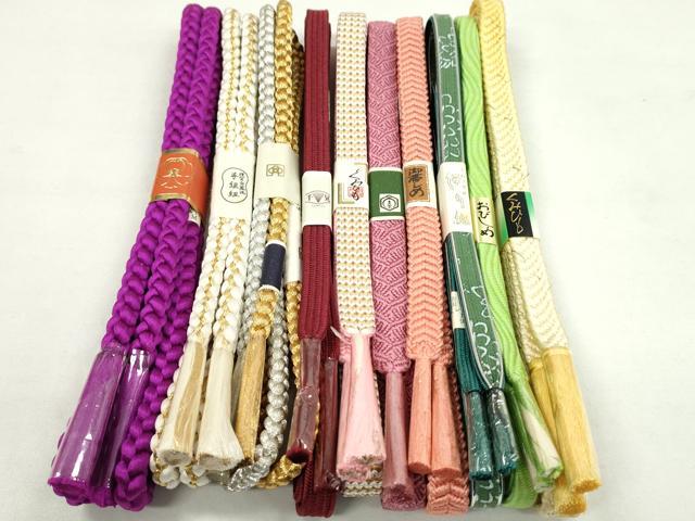 平和屋着物●和装小物 帯締め10本セット 保多織 伊賀白鳳流 丸組 金銀糸 逸品 未使用 CABF7258ju