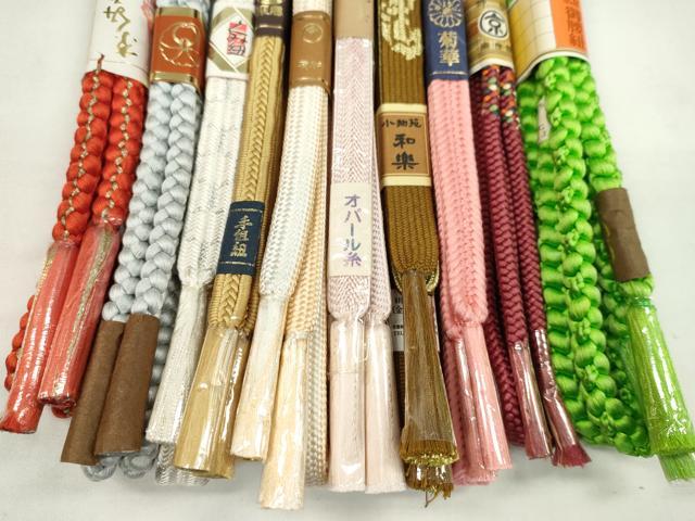 平和屋着物●和装小物 帯締め10本セット 高麗組 礼装用 丸組 金銀糸 逸品 未使用 CABF7265ju