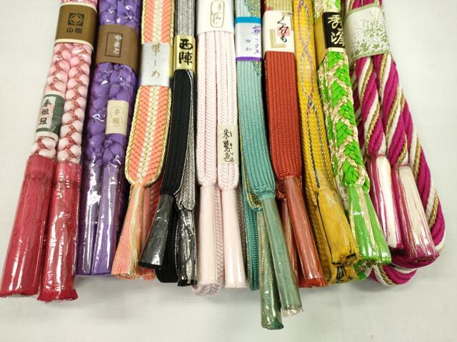 平和屋着物●和装小物 帯締め10本セット 高麗組 冠組 丸組 やまと誂製 さんび謹製 金銀糸 逸品 未使用 CABF7270ju