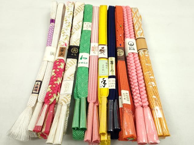 平和屋着物●和装小物　帯締め10本セット　唐組　大和組　礼装用　大丸扱い　鈴乃屋扱い　金糸　逸品　未使用　CABF7277ju 平和屋着物○和装小物 帯締め10本セット 唐組 大和組 礼装用