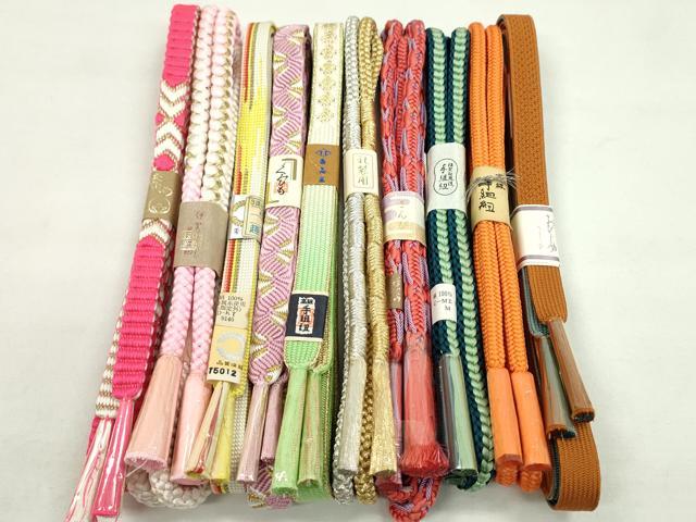 平和屋着物●和装小物 帯締め10本セット 高麗組 唐組 白鳳流 さんび謹製 金銀糸 逸品 未使用 CABF7289ju