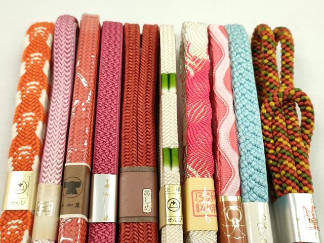 平和屋着物●和装小物 帯締め10本セット 御岳組 丸組 金糸 逸品 未使用 CABF7309ju
