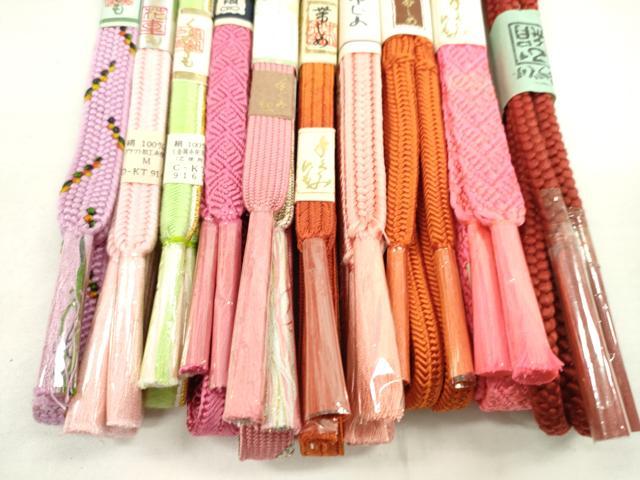 平和屋着物●和装小物 帯締め10本セット 高麗組 丸組 さんび謹製 金糸 逸品 未使用 CABF7311ju