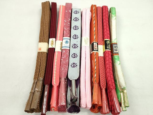 平和屋着物●和装小物 帯締め10本セット 内記組 渡敬謹製 高島屋扱い 金糸 逸品 未使用 CABF7326ju