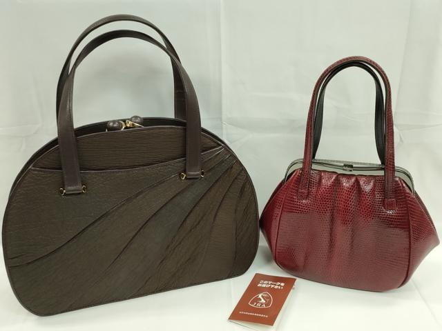 平和屋着物▼和装小物 和装バッグまとめて2点 トカゲ革 逸品 CABF7350ju