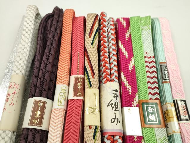 平和屋着物●和装小物 帯締め10本セット 笹浪組 渡敬謹製 雅流 西陣 金糸 逸品 未使用 CABF7381ju