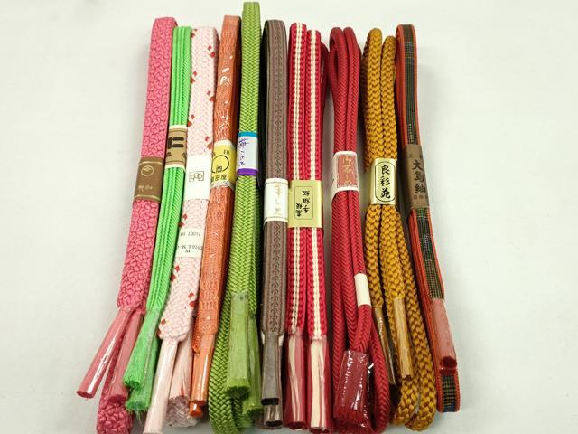 平和屋着物●和装小物　帯締め10本セット　高麗組　奈良組　本場大島紬　礼装用　さんび謹製　鈴乃屋扱い　金糸　逸品　未使用　CABF7316ju 平和屋着物○和装小物 帯締め10本セット 奈良組 本場大島紬 逸品 未