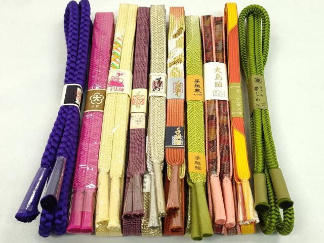 平和屋着物●和装小物　帯締め10本セット　高麗組　黄八丈　本場大島紬　礼装用　金銀糸　逸品　未使用　CABF7411ju 平和屋着物○和装小物 帯締め10本セット 高麗組 黄八丈 本場大島紬