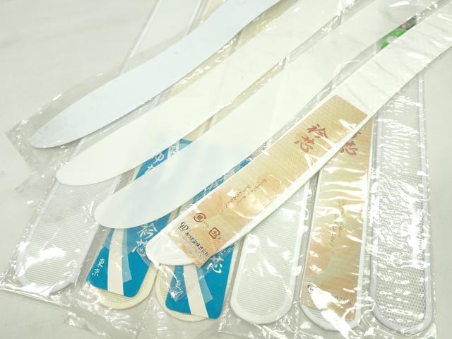 平和屋着物▼和装小物 衿芯まとめて10点 綸子 メッシュ 塩瀬 ポリ 一文字 弓型 長尺あり 長襦袢 着付け 未使用多数 CABF7478ju