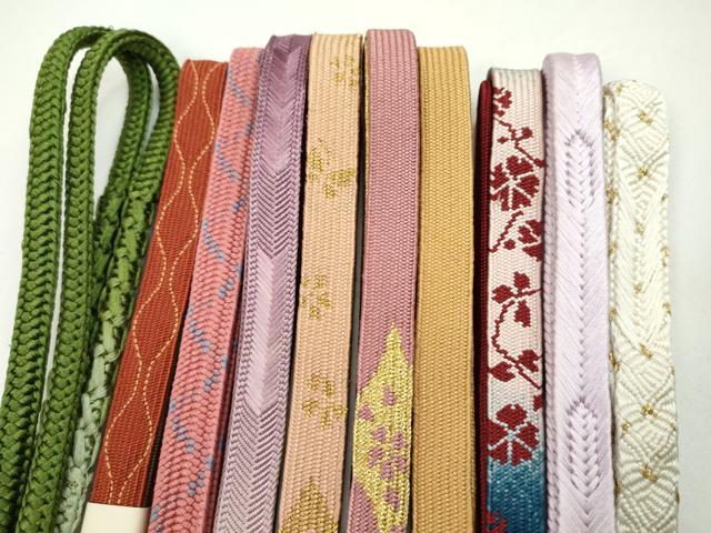 平和屋着物●和装小物 帯締め10本セット 高麗組 唐組 礼装用 金糸 逸品 未使用 CABF7485ju