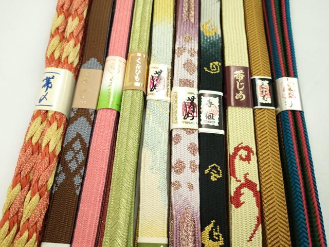 平和屋着物●和装小物 帯締め10本セット 高麗組 笹浪組 丸組 草木染 金糸 逸品 未使用 CABF7489ju