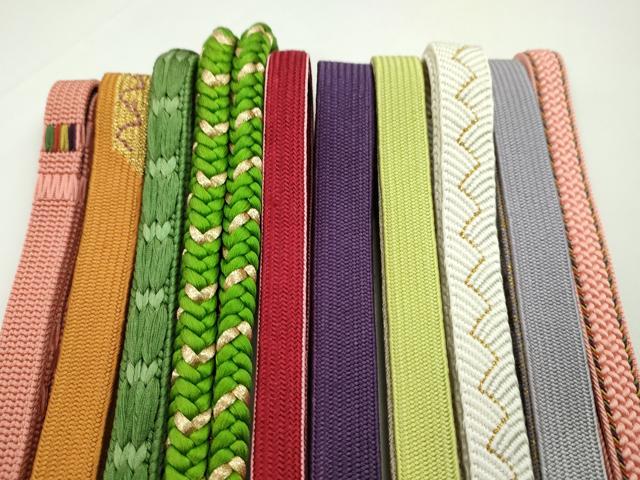 平和屋着物●和装小物 帯締め10本セット 高麗組 大和組 丸組 礼装用 金糸 逸品 未使用 CABF7490ju