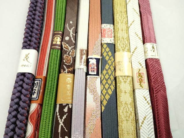 平和屋着物●和装小物 帯締め10本セット 高麗組 笹浪組 貝の口組 礼装用 東急百貨店扱い 金糸 逸品 未使用 CABF7492ju