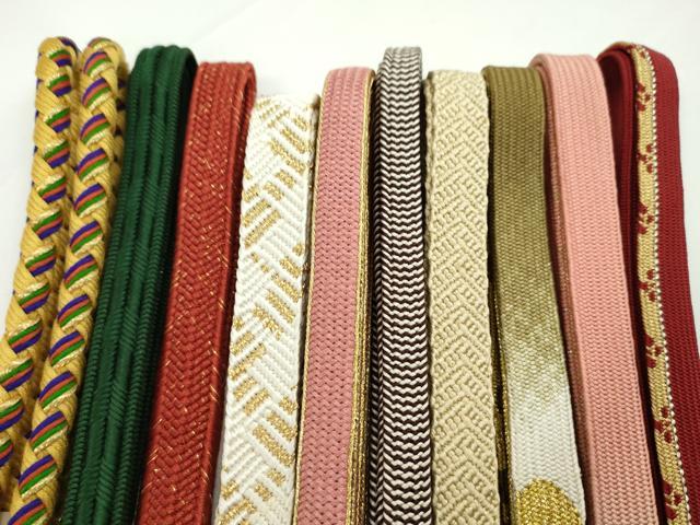 平和屋着物●和装小物 帯締め10本セット 高麗組 唐組 丸組 礼装用 金銀糸 逸品 未使用 CABF7494ju