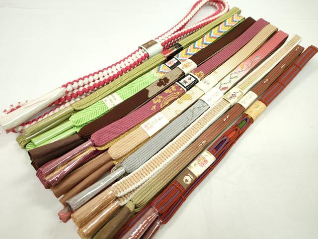 平和屋着物●和装小物 帯締め10本セット 高麗組 鎌倉組 笹浪組 貝の口組 四代藤三郎紐 礼装用 金糸 逸品 未使用 CABF7503ju