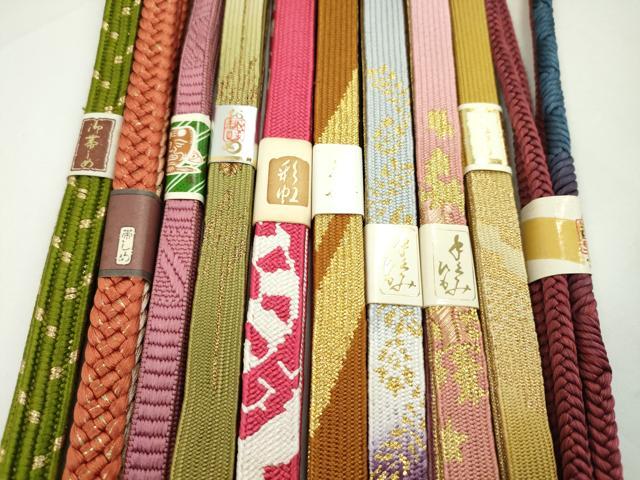 平和屋着物●和装小物 帯締め10本セット 高麗組 金糸 逸品 未使用 CABF7504ju