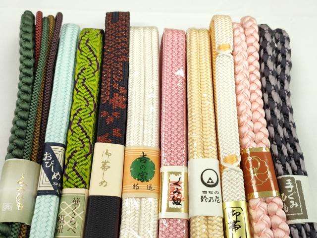 平和屋着物●和装小物 帯締め10本セット 高麗組 冠組 丸組 鈴乃屋扱い 金糸 逸品 未使用 CABF7506ju