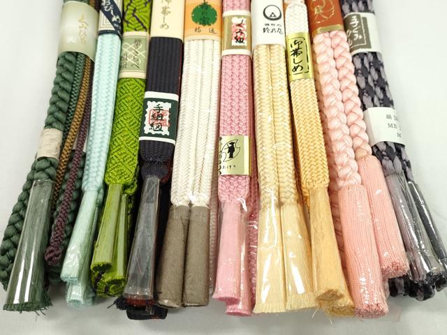平和屋着物●和装小物 帯締め10本セット 高麗組 冠組 丸組 鈴乃屋扱い 金糸 逸品 未使用 CABF7506ju