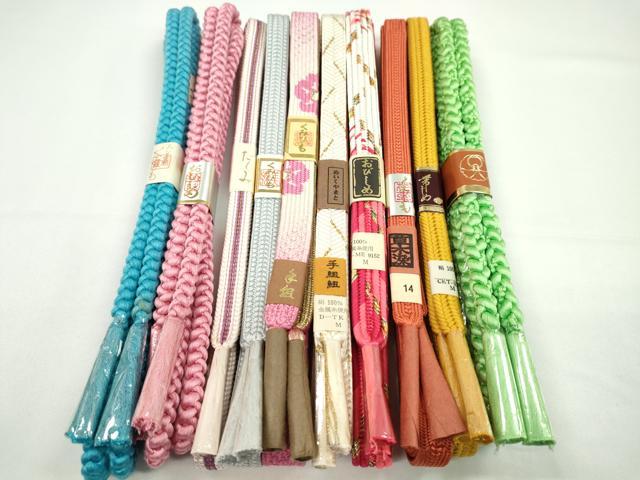 平和屋着物●和装小物 帯締め10本セット 高麗組 笹浪組 礼装用 草木染 やまと誂製 金糸 逸品 未使用 CABF7511ju