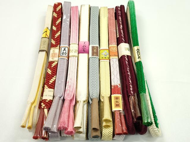 平和屋着物●和装小物 帯締め10本セット 笹浪組 畝打組 奈良組 礼装用 伊勢丹扱い 金糸 逸品 未使用 CABF7515ju