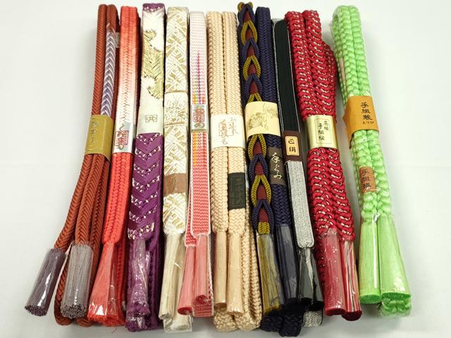平和屋着物●和装小物 帯締め10本セット 唐組 鎌倉組 奈良組 礼装用 金銀糸 逸品 未使用 CABF7523ju