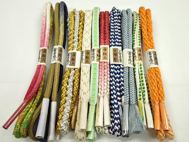 平和屋着物●和装小物 帯締め10本セット 豊縄流 手組み 貝の口組 小桜組 丸組 礼装用 金銀糸 逸品 未使用 CABF7527ju