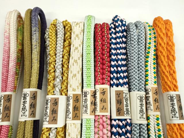 平和屋着物●和装小物 帯締め10本セット 豊縄流 手組み 貝の口組 小桜組 丸組 礼装用 金銀糸 逸品 未使用 CABF7527ju