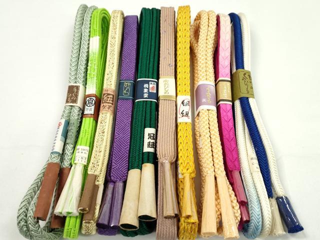 平和屋着物●和装小物 帯締め10本セット 高麗組 冠組 唐組 奈良組 五嶋敏太郎作 草木染 逸品 未使用 CABF7532ju