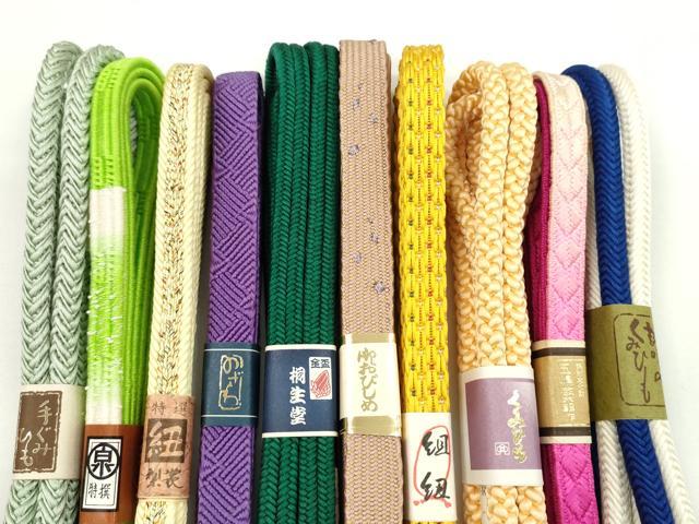 平和屋着物●和装小物 帯締め10本セット 高麗組 冠組 唐組 奈良組 五嶋敏太郎作 草木染 逸品 未使用 CABF7532ju