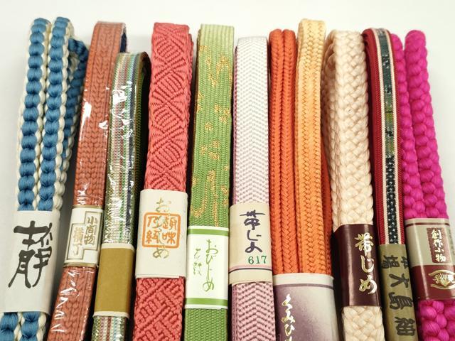 平和屋着物●和装小物 帯締め10本セット 高麗組 冠組 唐組 本場大島紬 金糸 逸品 未使用 CABF7542ju