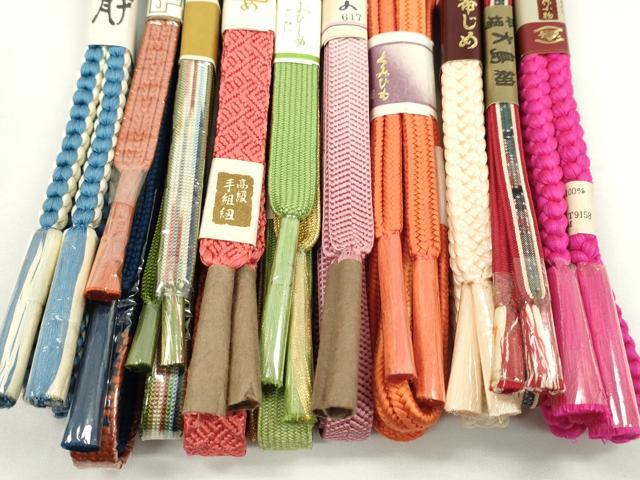 平和屋着物●和装小物 帯締め10本セット 高麗組 冠組 唐組 本場大島紬 金糸 逸品 未使用 CABF7542ju
