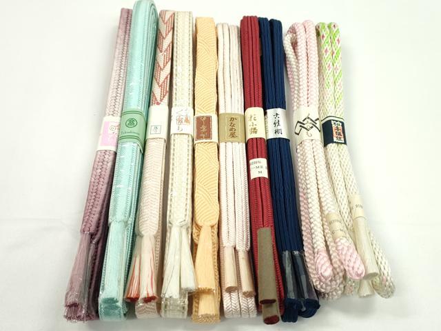 平和屋着物●和装小物 帯締め10本セット 冠組 畝打組 大和組 礼装用 高島屋扱い 金糸 逸品 未使用 CABF7543ju
