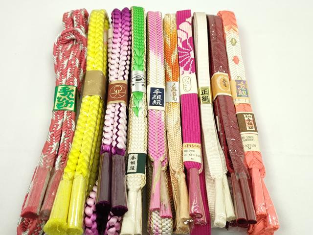 平和屋着物●和装小物 帯締め10本セット 高麗組 唐組 丸組 礼装用 伊賀手組み紐 振袖用 金銀糸 逸品 未使用 CABF7545ju