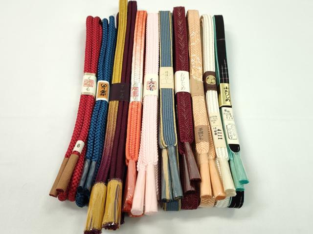 平和屋着物●和装小物 帯締め10本セット 高麗組 冠組 久留米絣 丸組 さが美扱い 金糸 逸品 未使用 CABF7549ju