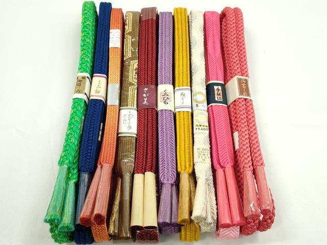 平和屋着物●和装小物 帯締め10本セット 高麗組 冠組 さが美扱い 金銀糸 逸品 未使用 CABF7550ju